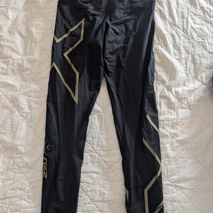2XU Black Leggings (Gold)